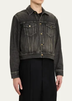 Fear of GodMen's Washed Black Denim Trucker Jacket