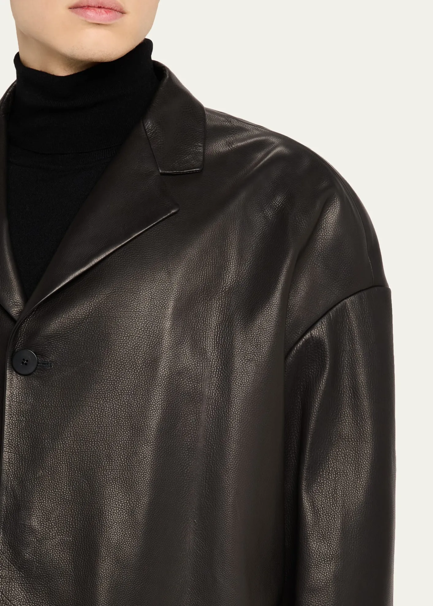 Fear of GodMen's Oversized Single-Breasted Leather Blazer