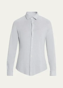 FedeliMen's Heathered Pique Sport Shirt