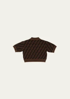 Fendi Girl's Monogram-Print Polo Shirt, Size 8-14