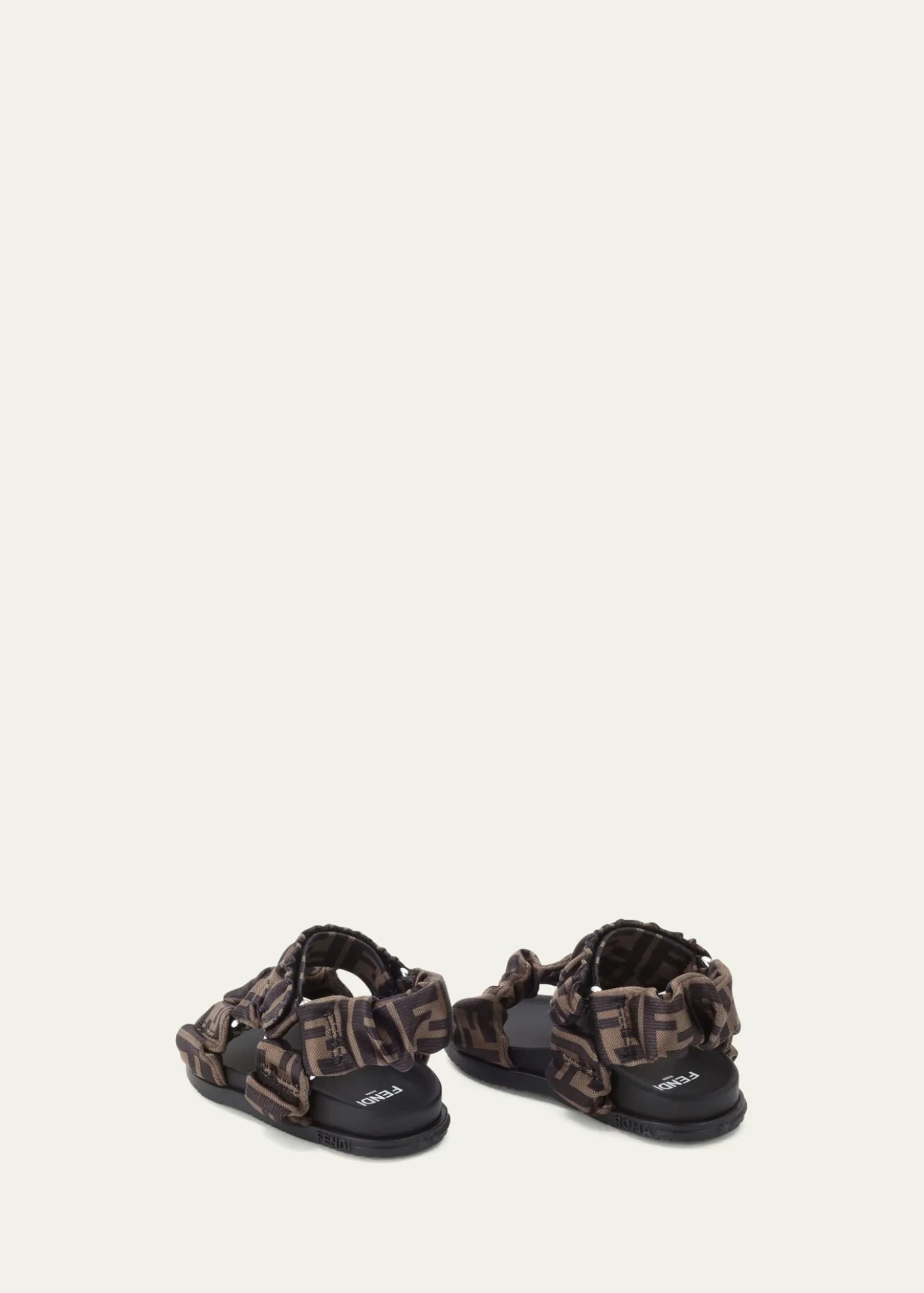 Fendi Girl's Ruched Logo Hiking Sporty Sandals, Baby