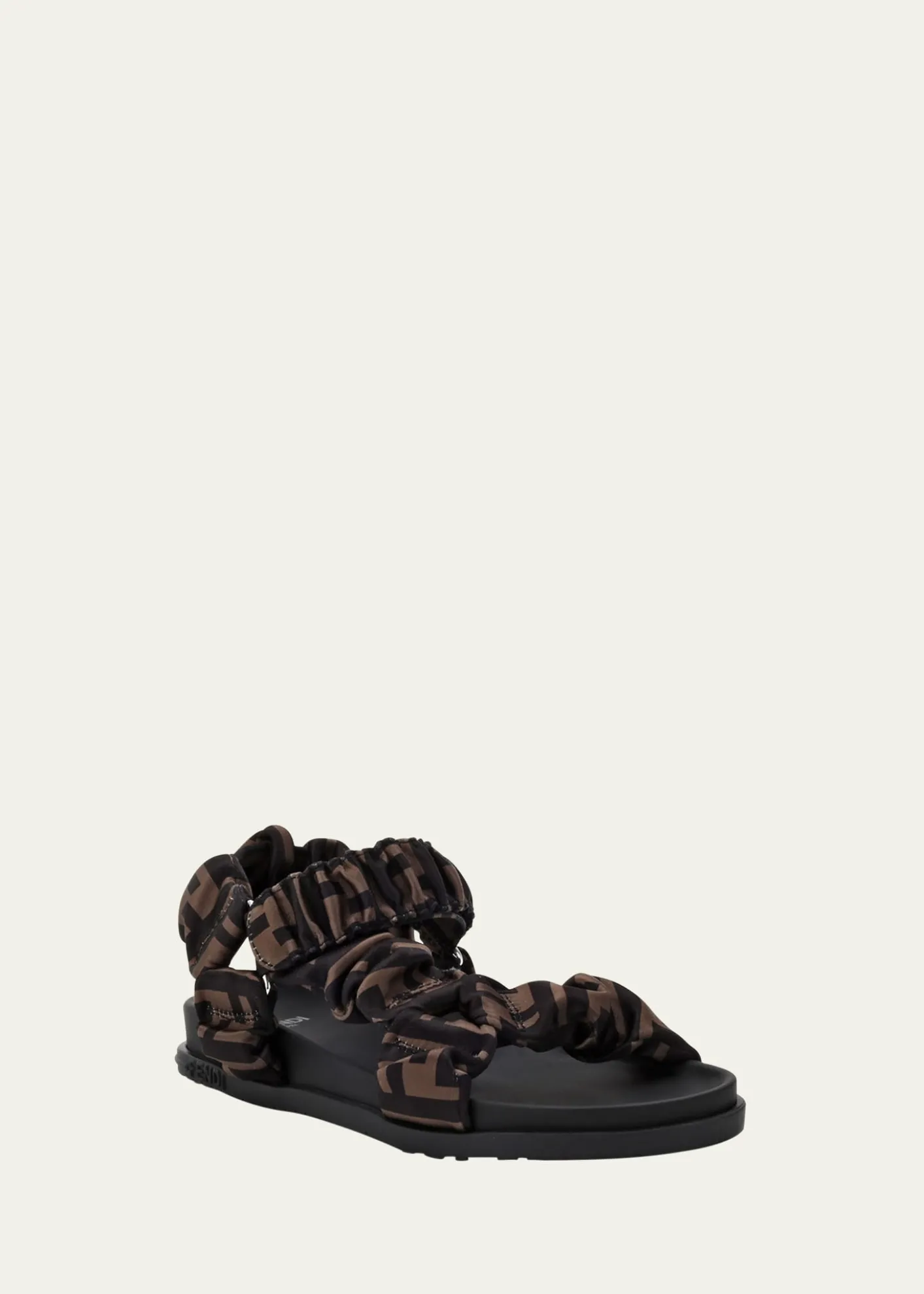 Fendi Girl's Ruched Logo Hiking Sporty Sandals, Baby