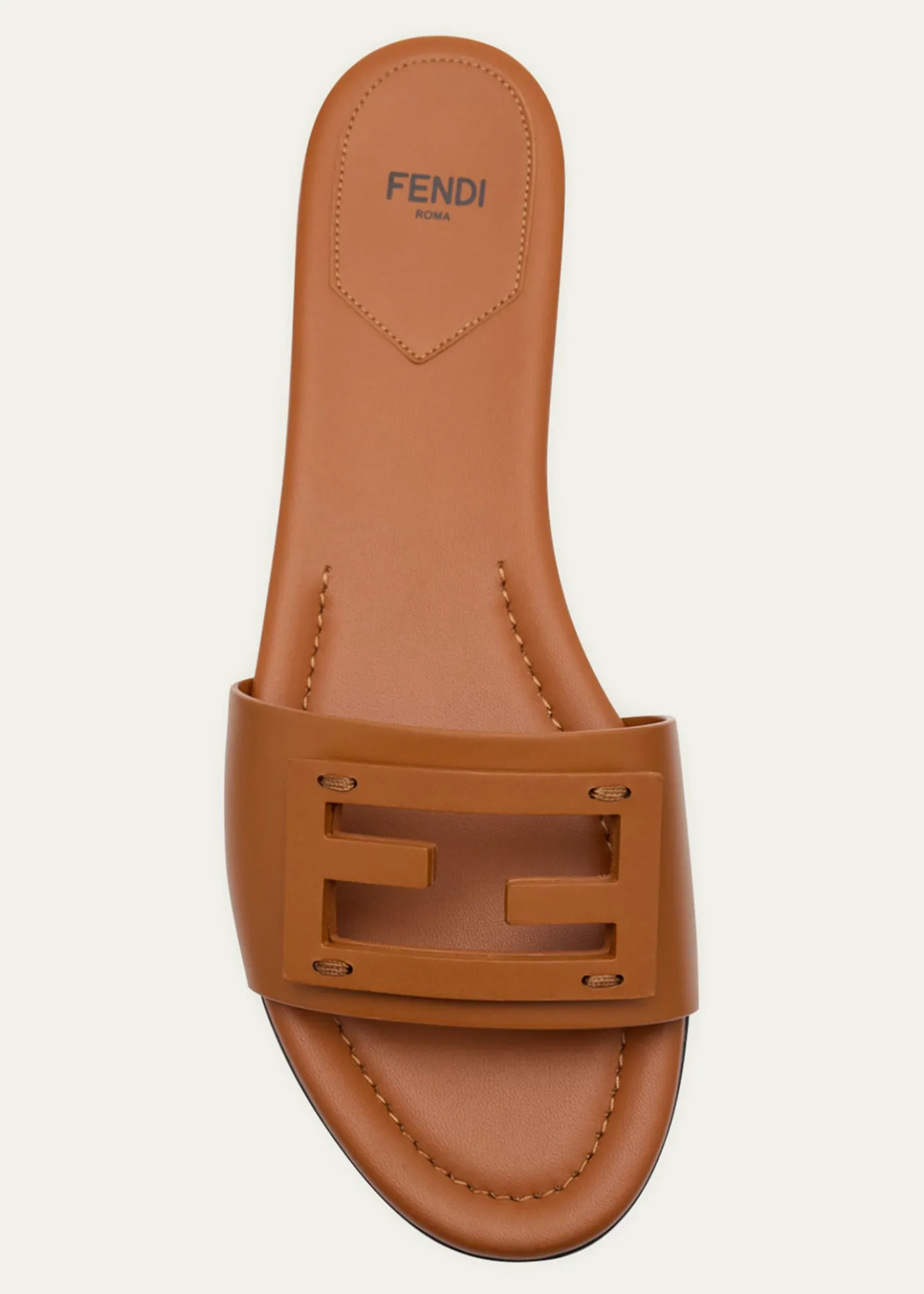 FendiBaguette FF Tube Medallion Flat Sandals