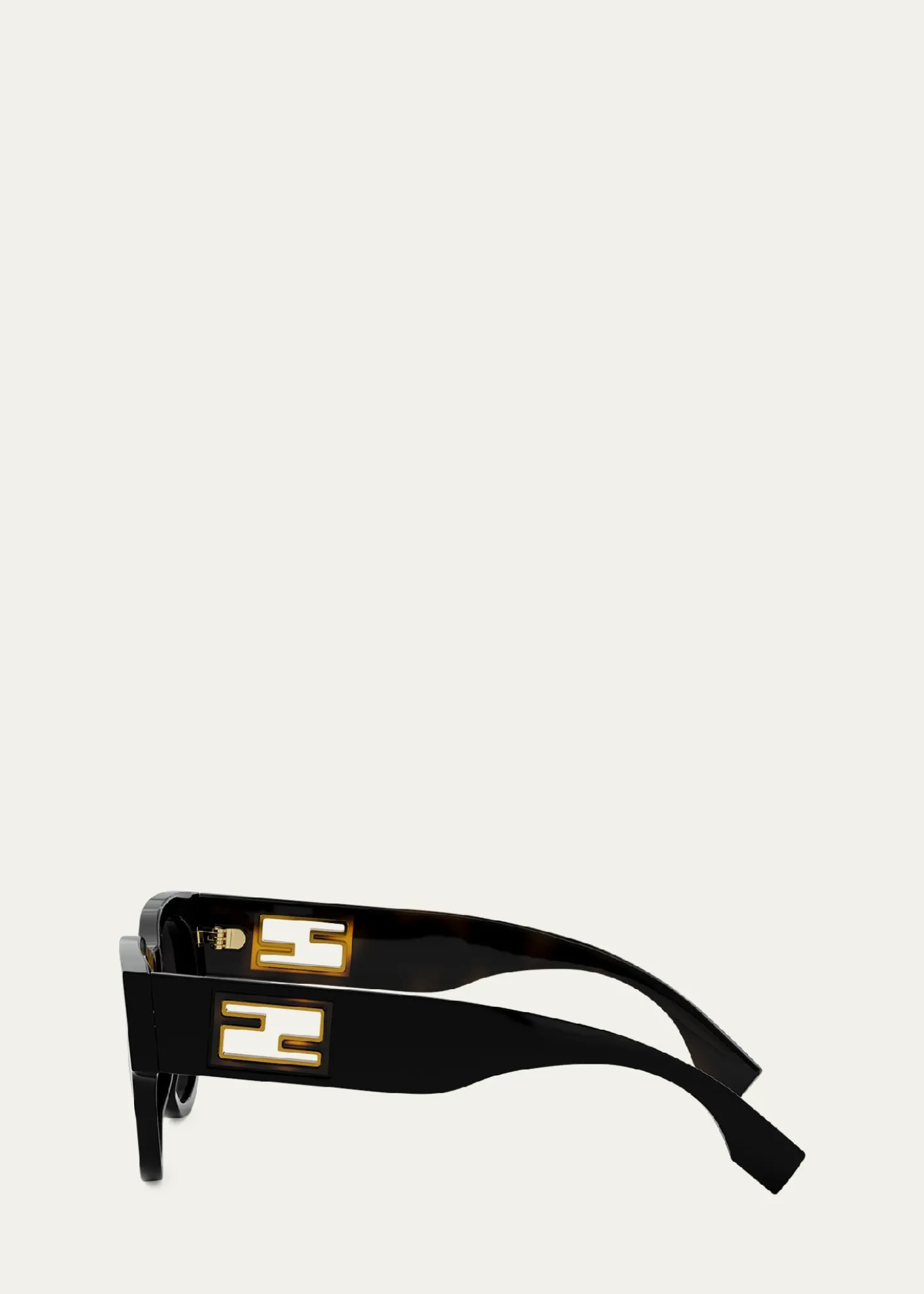 FendiBaguette Logo Round Acetate Sunglasses