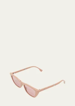 FendiBaguette Mirrored Folding Nylon Cat-Eye Sunglasses