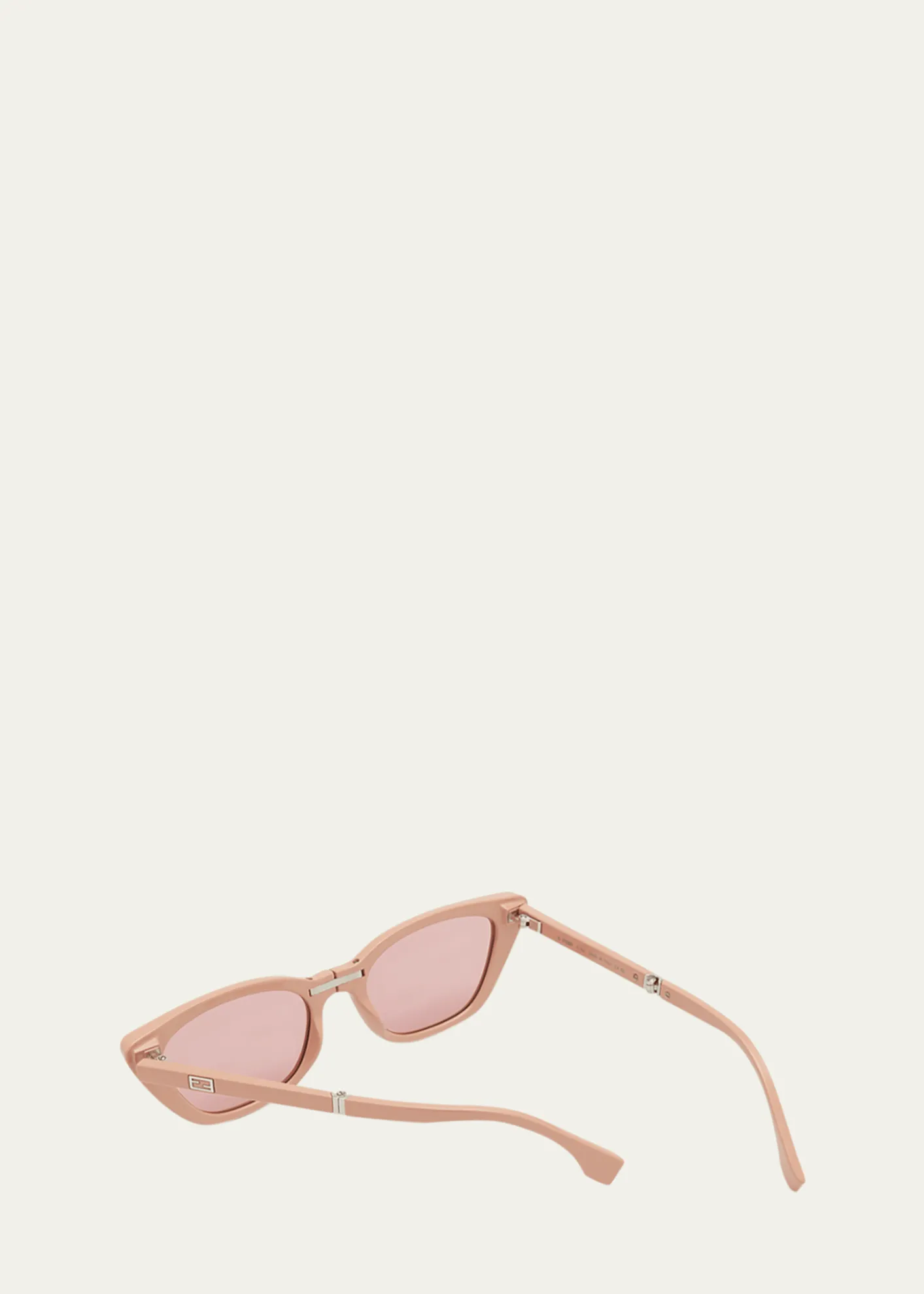 FendiBaguette Mirrored Folding Nylon Cat-Eye Sunglasses