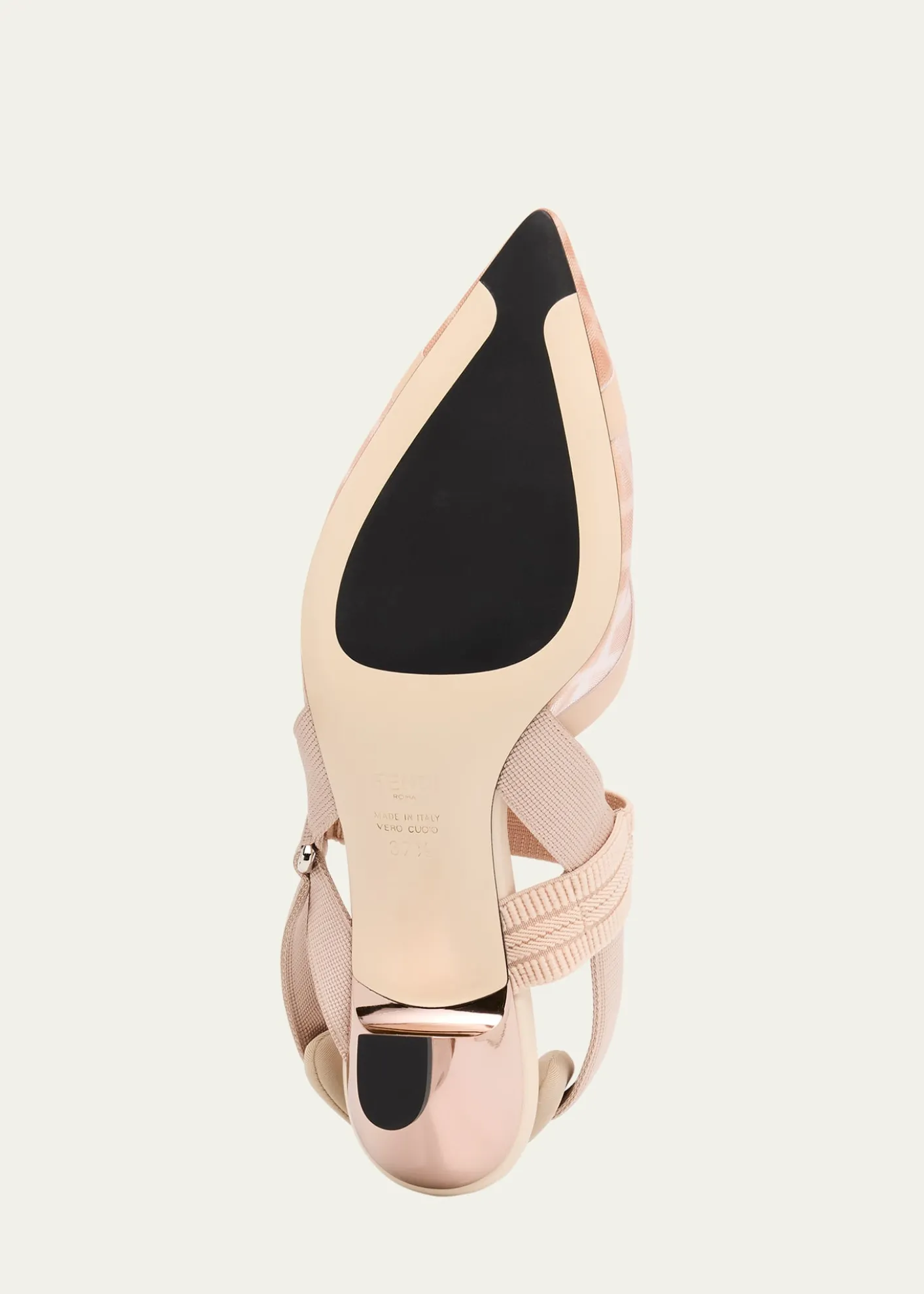 FendiColibri 55mm FF Mesh Slingback Pumps