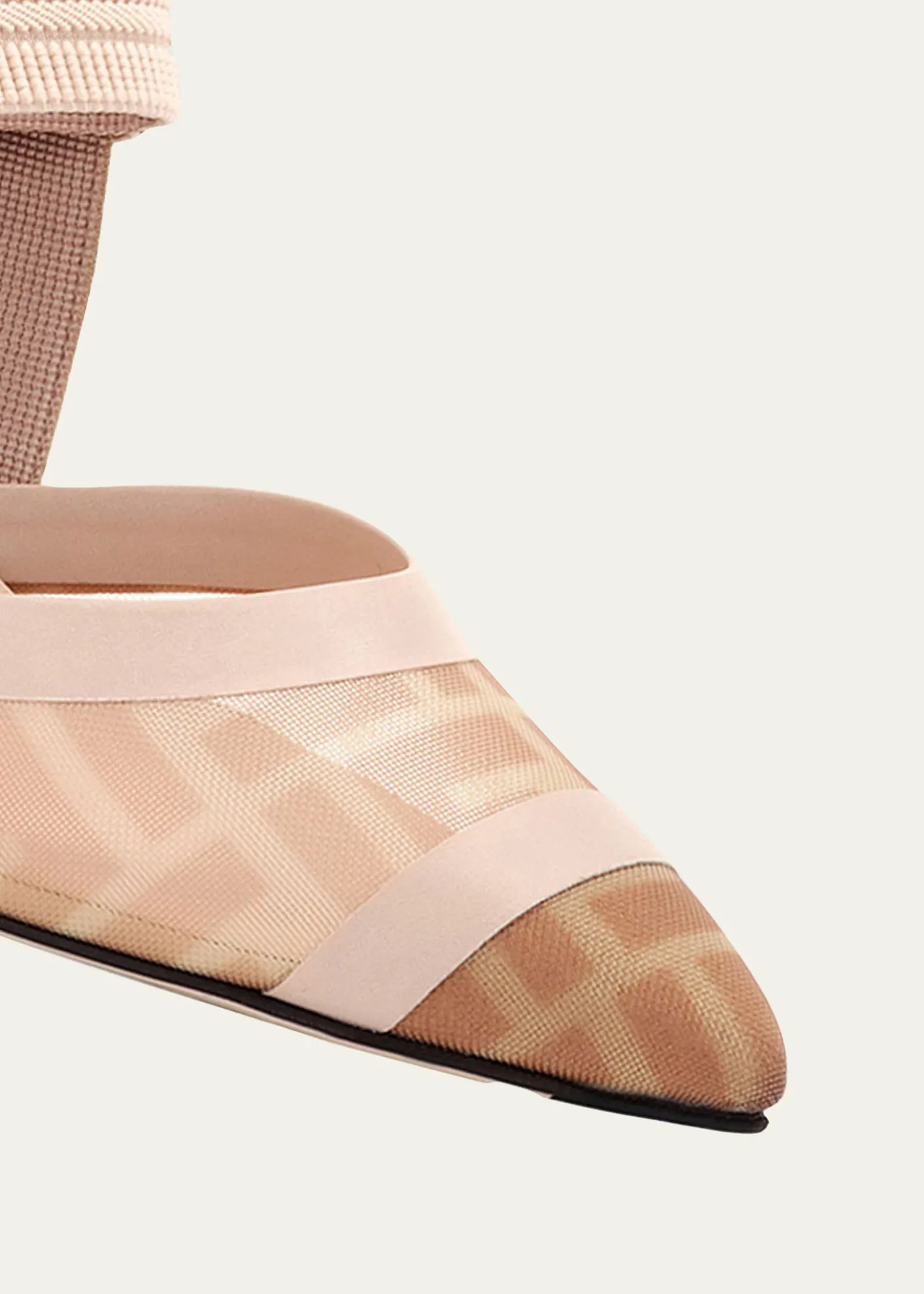 FendiColibri 85mm FF Mesh Slingback High-Heel Pumps