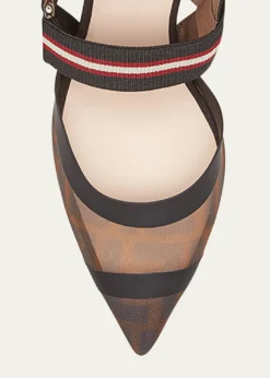 FendiColibri Runway Mesh FF Slingback Pumps