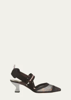 FendiColibri Runway Mesh FF Slingback Pumps