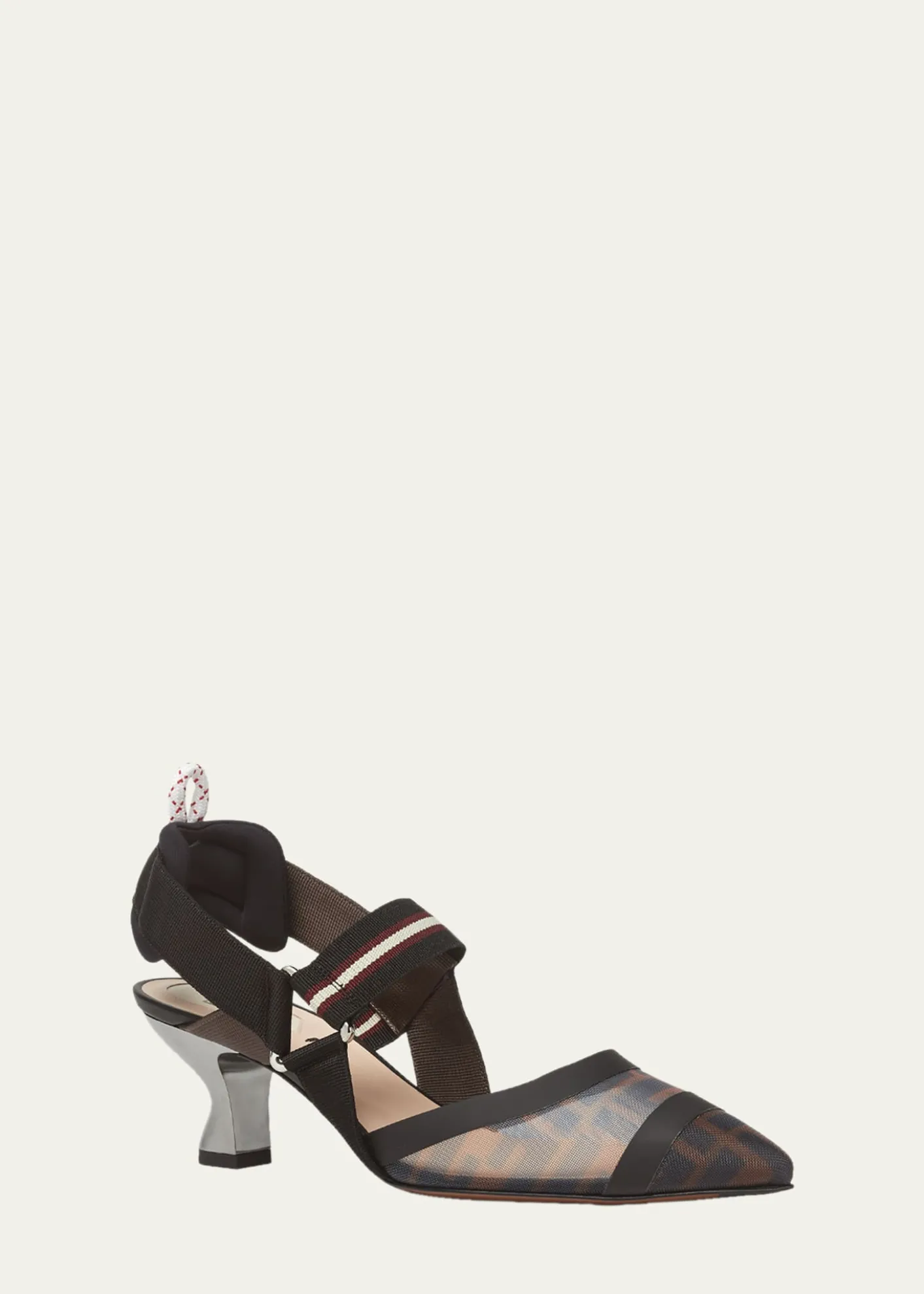 FendiColibri Runway Mesh FF Slingback Pumps