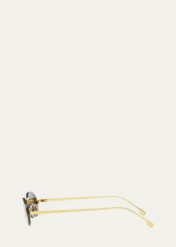 FendiEmbellished FF Oval Metal Sunglasses