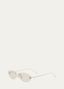 FendiEmbellished FF Oval Metal Sunglasses
