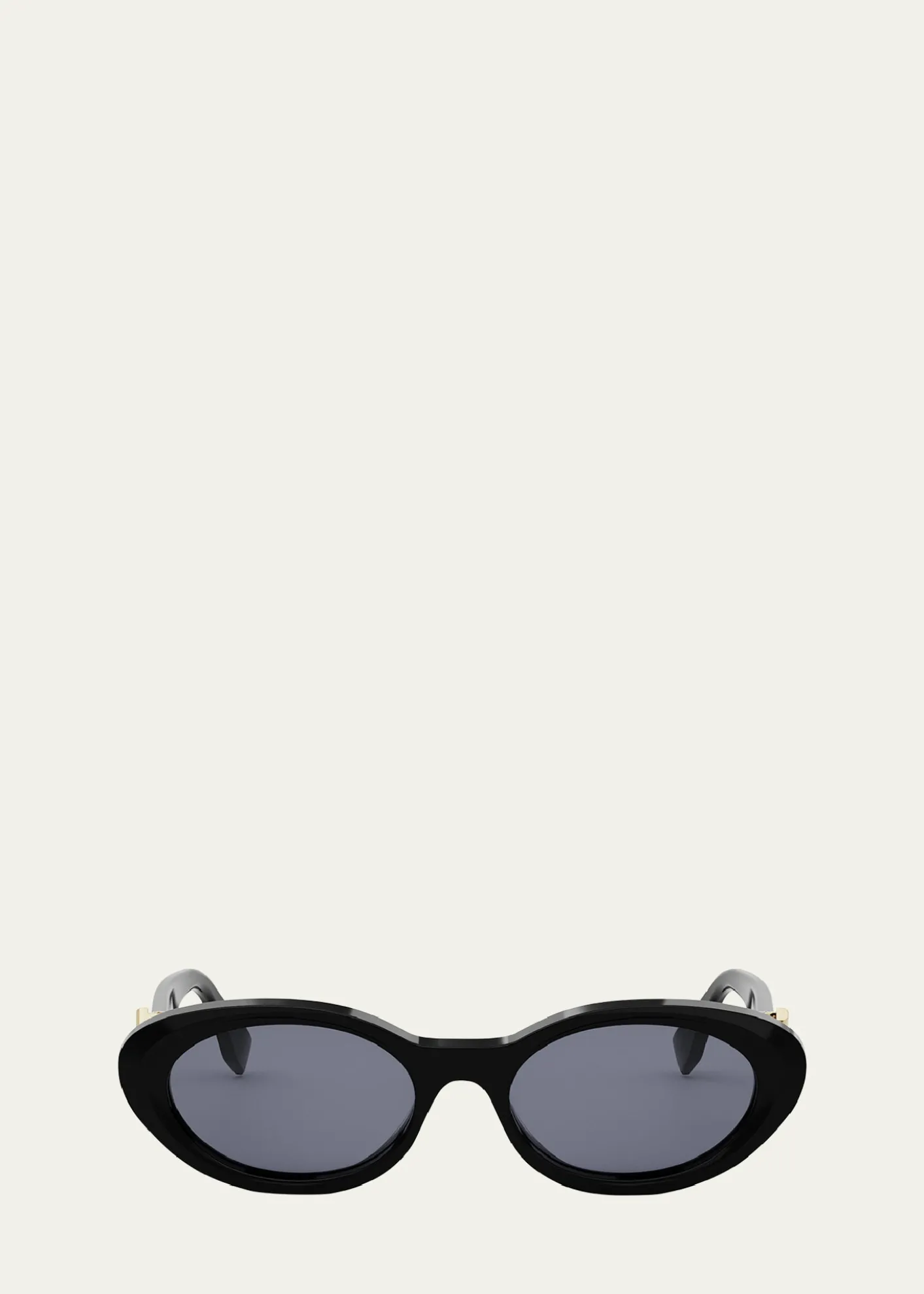 FendiFendi Diamond Black Acetate Oval Sunglasses