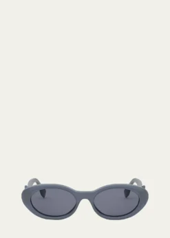 FendiFendi Diamond Black Acetate Oval Sunglasses