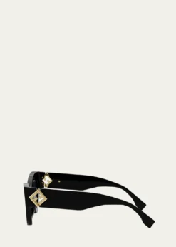 FendiFF Diamond Logo Acetate Cat-Eye Sunglasses