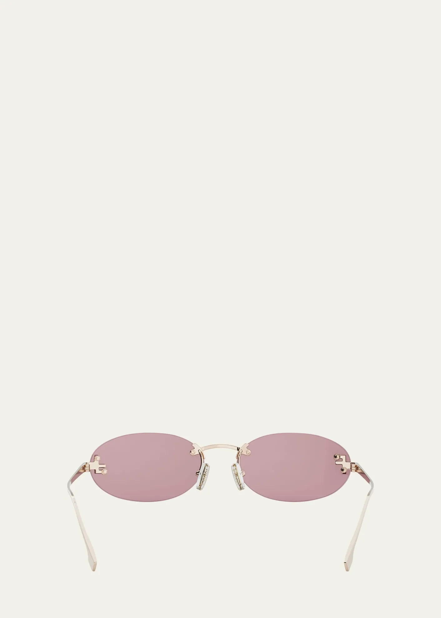 FendiFF Crystal Metal Oval Sunglasses