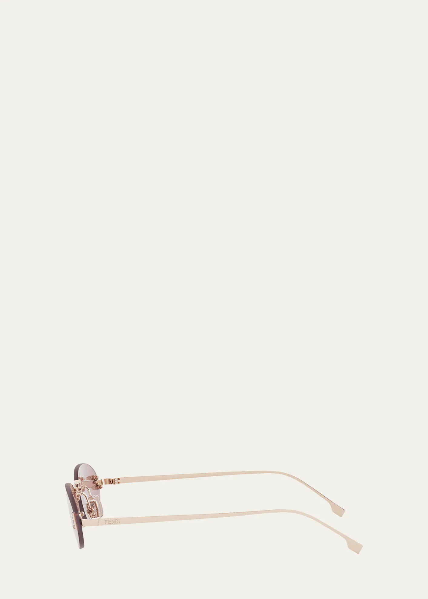 FendiFF Crystal Metal Oval Sunglasses