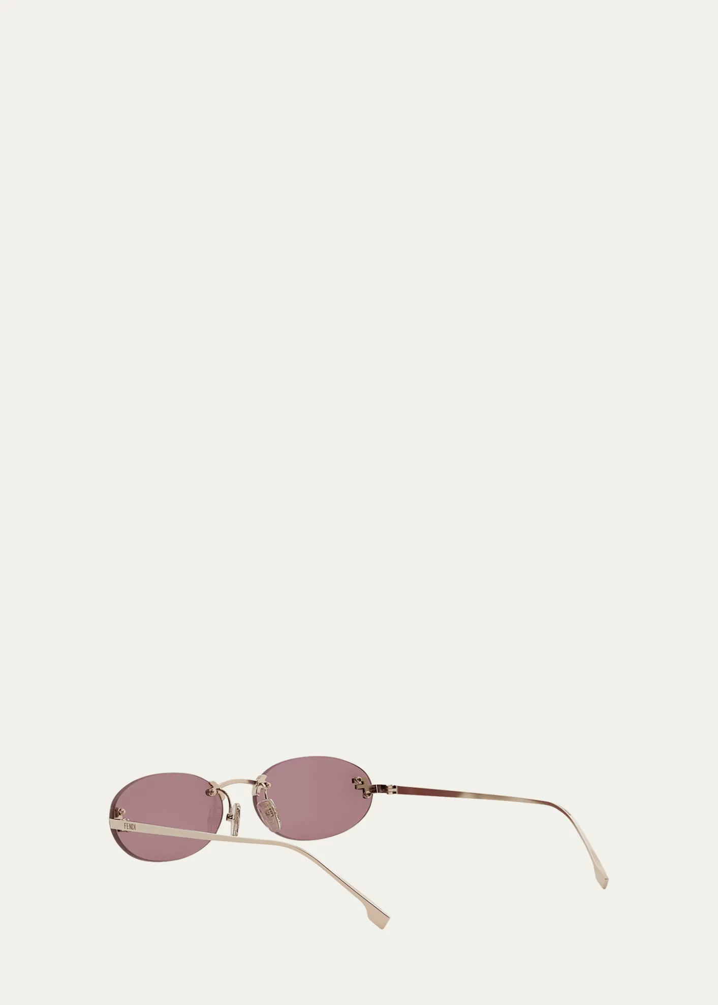FendiFF Crystal Metal Oval Sunglasses
