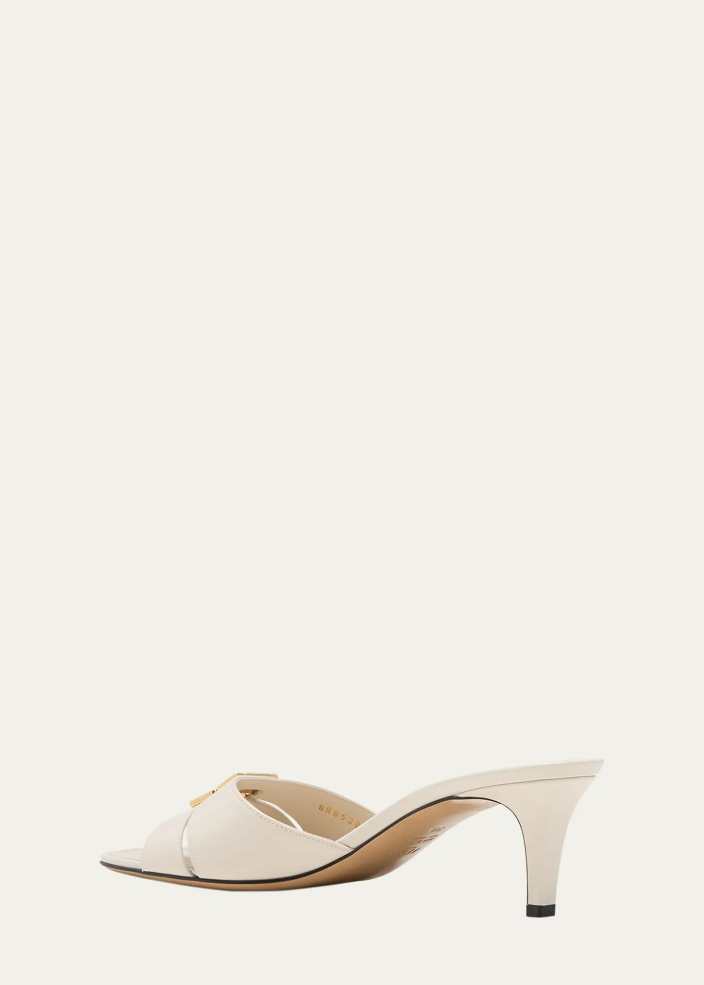 FendiFold Leather Kitten-Heel Sandals