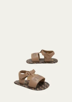 FendiGirl's Sandals with Embroidered Logo, Baby