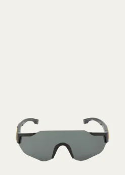 FendiMen's FF-Logo Rimless Shield Sunglasses