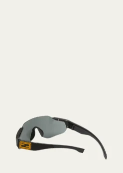 FendiMen's FF-Logo Rimless Shield Sunglasses