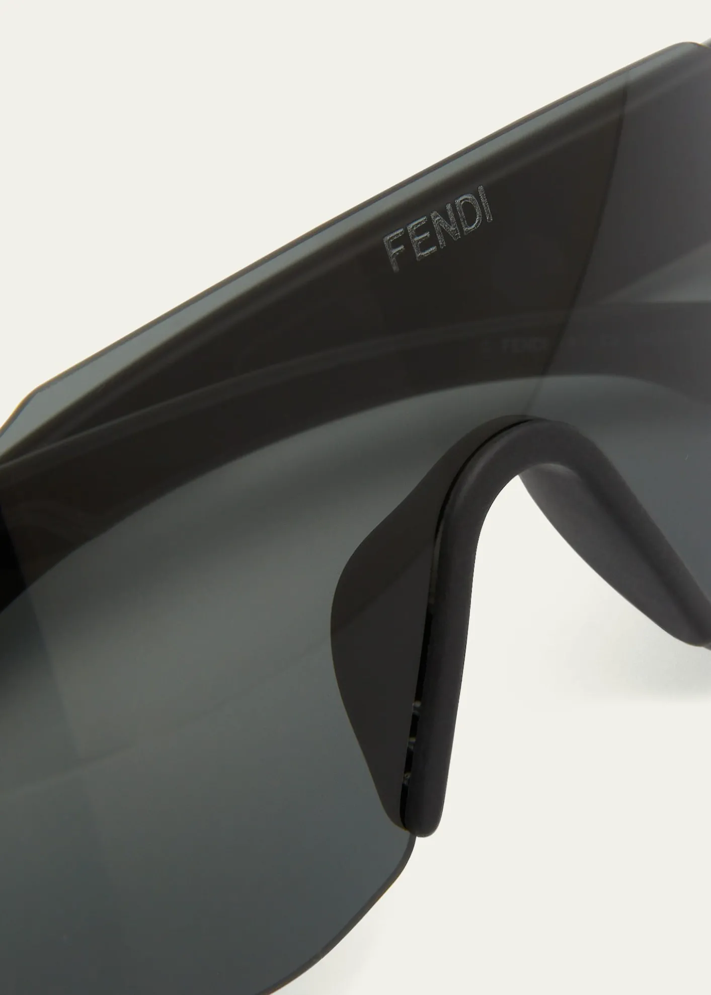 FendiMen's FF-Logo Rimless Shield Sunglasses
