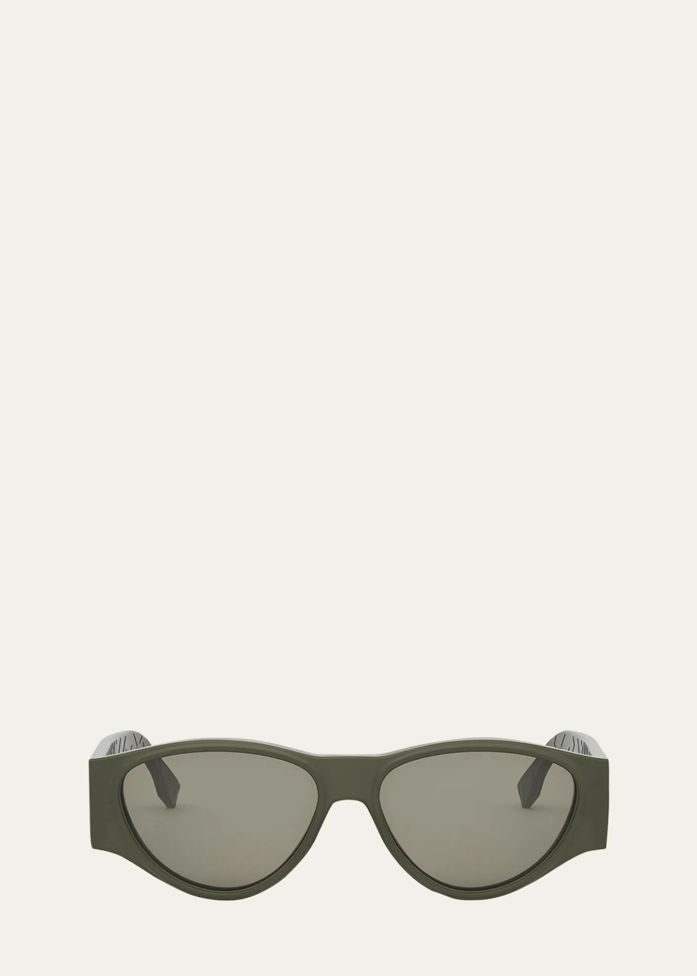 FendiMen's FF Squared Acetate Oval Sunglasses