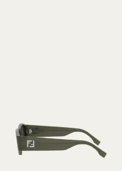 FendiMen's FF Squared Acetate Oval Sunglasses