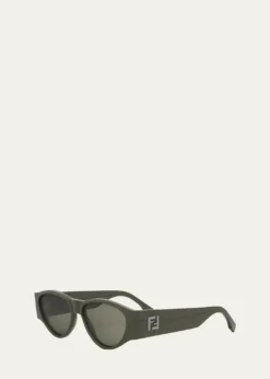 FendiMen's FF Squared Acetate Oval Sunglasses