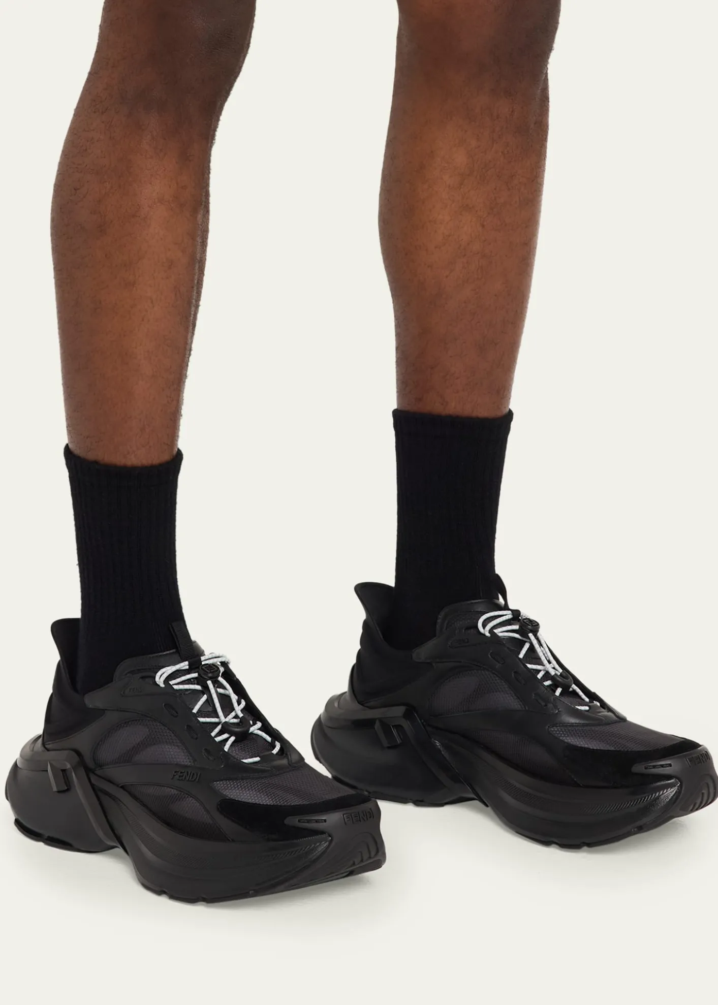 FendiMen's F-Light Leather & Mesh Running Sneakers