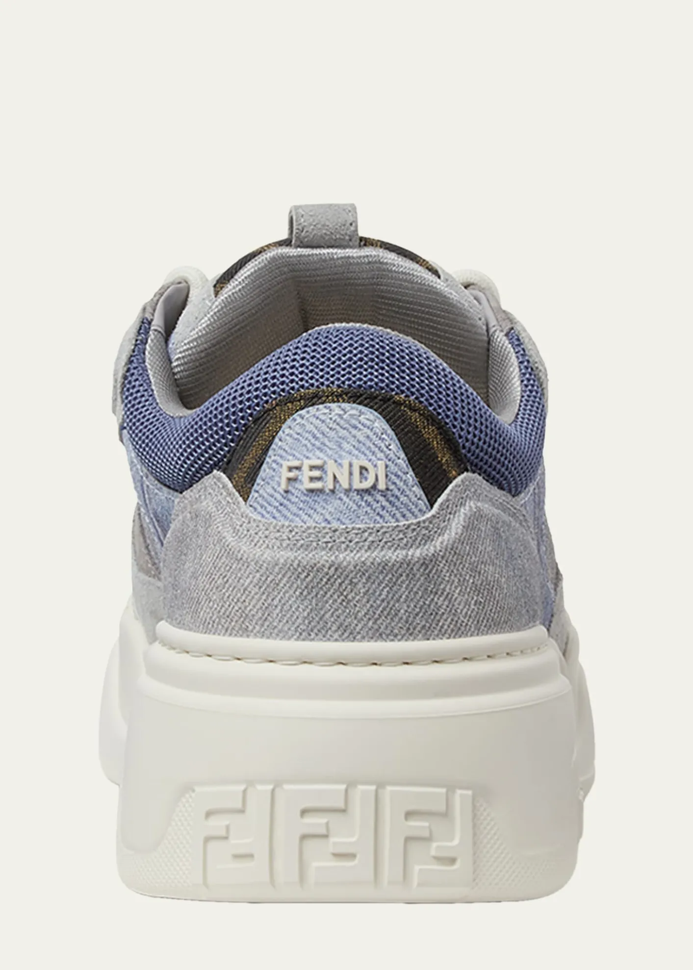 FendiMen's Force Denim Chunky Low-Top Sneakers