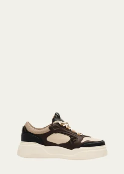 FendiMen's Force Leather & Jacquard Low-Top Sneakers