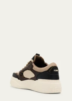 FendiMen's Force Leather & Jacquard Low-Top Sneakers