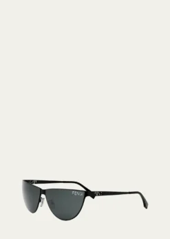 FendiMen's Logo Cutout Metal Cat-Eye Sunglasses