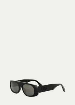 FendiMen's Signature Acetate and Nylon Rectangle Sunglasses