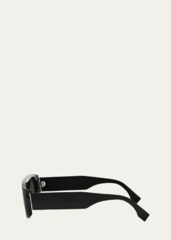 FendiMen's Signature Acetate and Nylon Rectangle Sunglasses