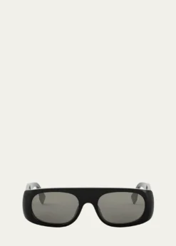 FendiMen's Signature Acetate and Nylon Rectangle Sunglasses