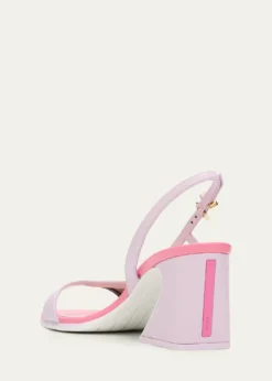 Fendi65mm Arco Colorblock Slingback Sandals