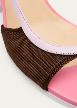 Fendi65mm Arco Colorblock Slingback Sandals