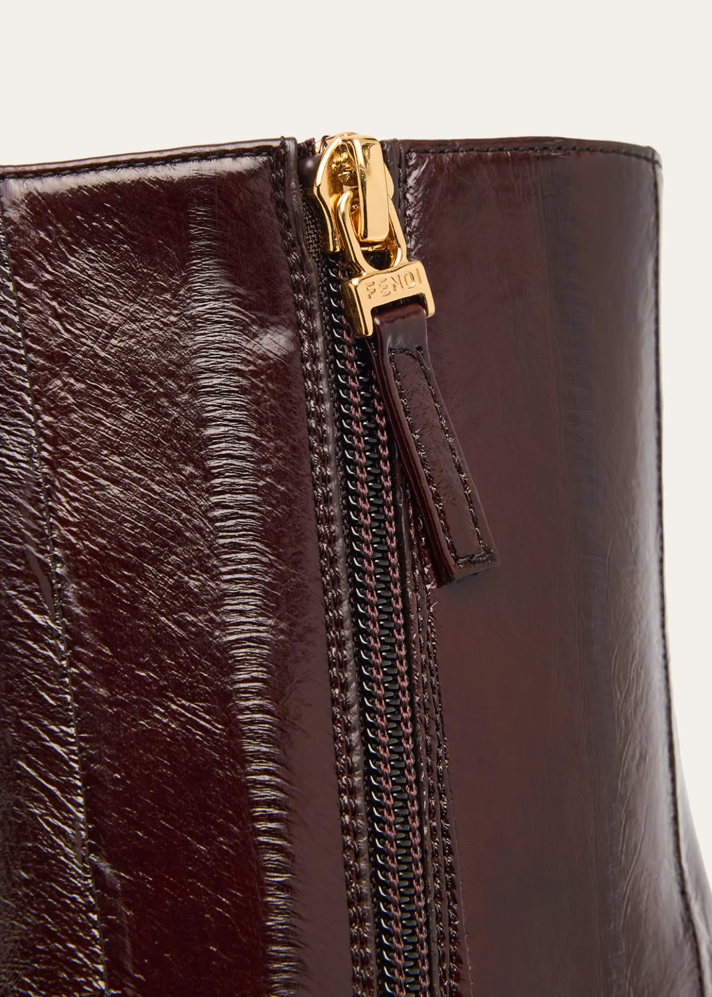 Fendi95mm Eel Leather Curved Heel Booties