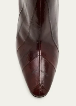 Fendi95mm Eel Leather Curved Heel Booties