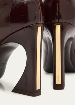 Fendi95mm Eel Leather Curved Heel Booties