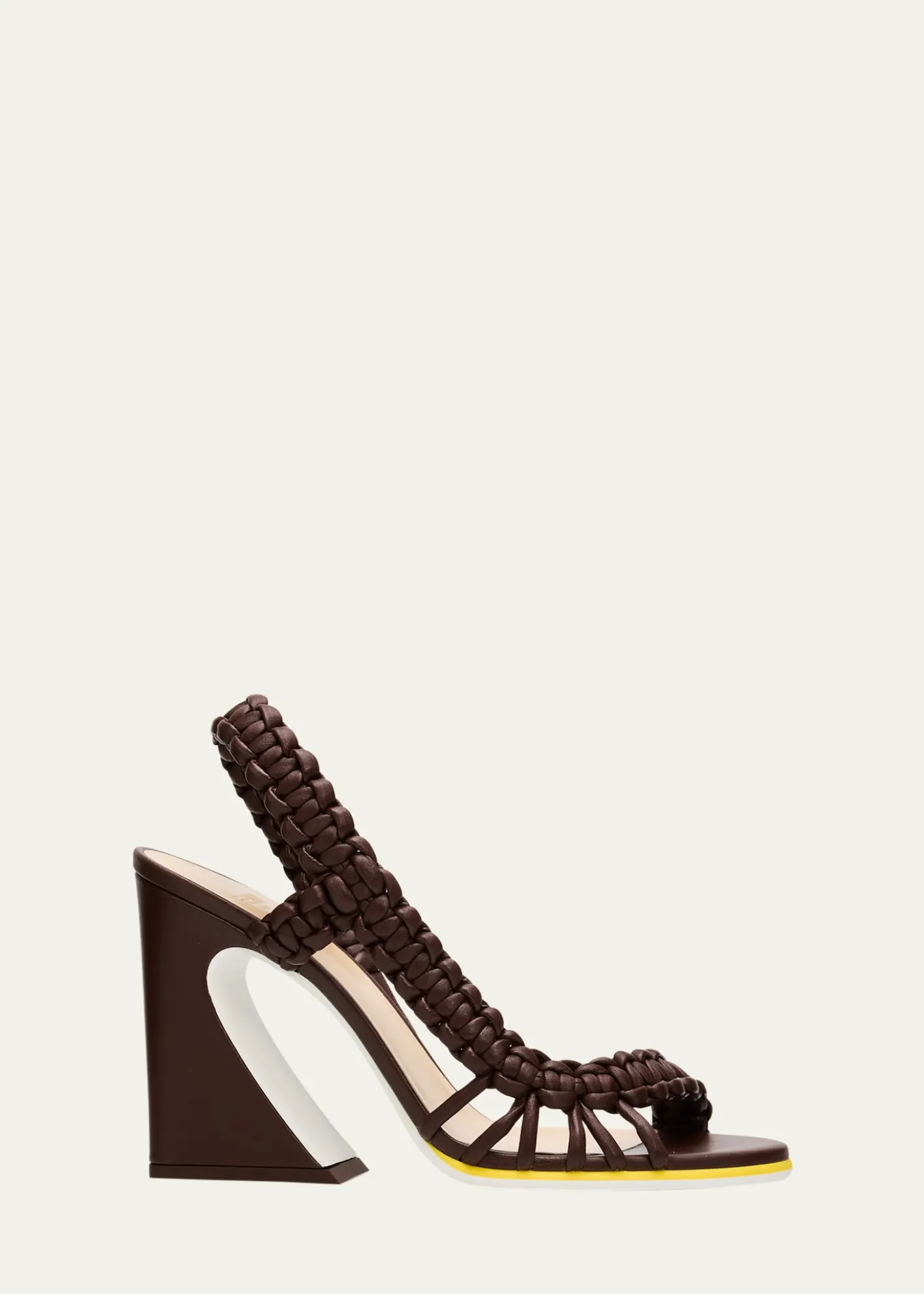 Fendi95mm Fendi Arco Asymmetric Braided Leather Sandals