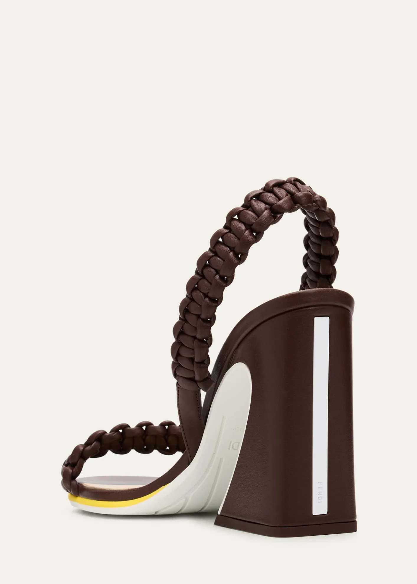 Fendi95mm Fendi Arco Asymmetric Braided Leather Sandals