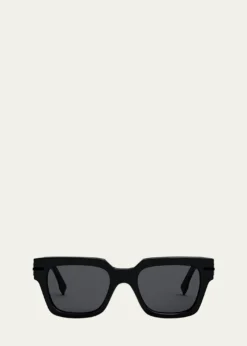 FendiMonochrome Fendigraphy Acetate Rectangle Sunglasses