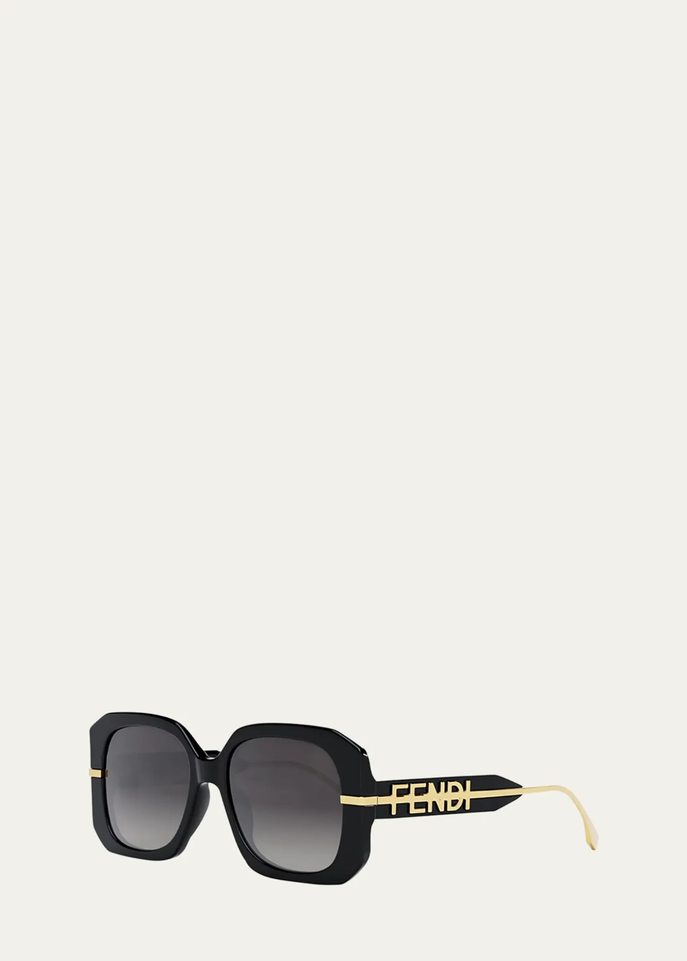 FendiOversized Logo Square Acetate & Metal Sunglasses