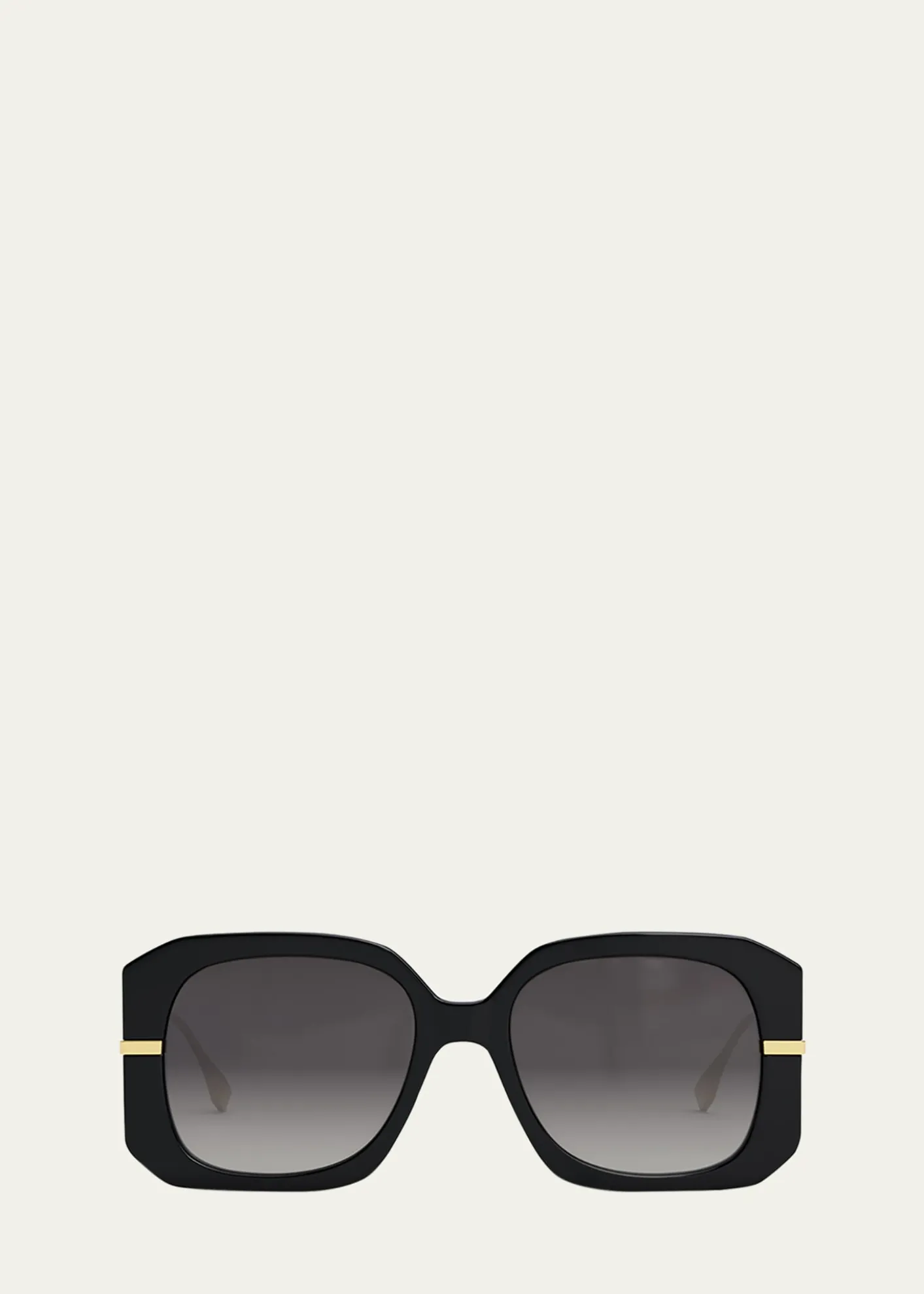 FendiOversized Logo Square Acetate & Metal Sunglasses