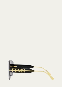 FendiRectangular Metal Shield Sunglasses